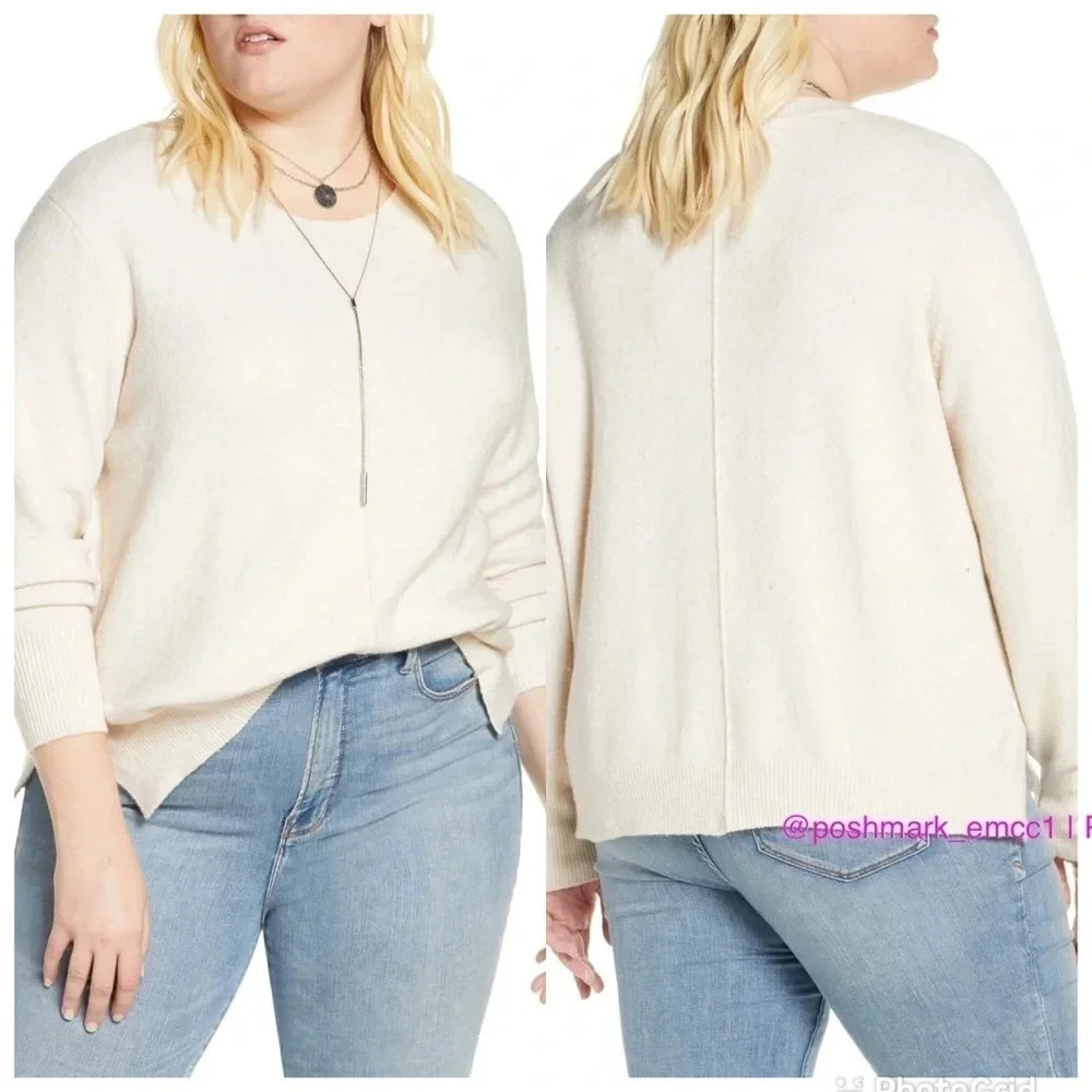 Treasure & Bond Slouchy Crew Wool Pullover Sweater